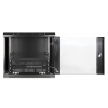 19 inch wandkast MHT146 met glazen deur - 9U hoogte - 450 mm diep - zwart