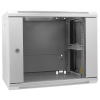 19 inch wandkast MHT149 met glazen deur - 9U hoogte - 600 mm diep - grijs