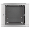 19 inch wandkast MHT149 met glazen deur - 9U hoogte - 600 mm diep - grijs