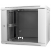 19 inch wandkast MHT147 met glazen deur - 9U hoogte - 450 mm diep - grijs