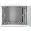 19 inch wandkast MHT147 met glazen deur - 9U hoogte - 450 mm diep - grijs