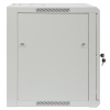 19 inch wandkast MHT118 met glazen deur - 12U hoogte - 600 mm diep - flatpack - grijs