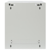 19 inch wandkast MHT118 met glazen deur - 12U hoogte - 600 mm diep - flatpack - grijs