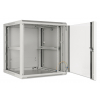 Armadio a parete da 19 pollici MHT139 con porta in vetro - altezza 12U - profondità 600 mm - grigio