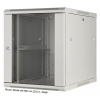 19 inch wandkast MHT137 met glazen deur - 12U hoogte - 450 mm diep - grijs