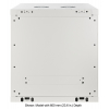 19 inch wandkast MHT137 met glazen deur - 12U hoogte - 450 mm diep - grijs