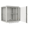 19 inch wandkast MHT137 met glazen deur - 12U hoogte - 450 mm diep - grijs