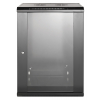 19 inch wandkast MHT124 met glazen deur - 15U hoogte - 450 mm diep - flatpack - zwart