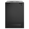 19 inch wandkast MHT124 met glazen deur - 15U hoogte - 450 mm diep - flatpack - zwart
