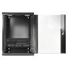 19 inch wandkast MHT124 met glazen deur - 15U hoogte - 450 mm diep - flatpack - zwart