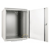 19-tommer vægskab MHT123 med glasdør - 15U højde - 450 mm dyb - flatpack - grå