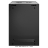 19-inch wall cabinet MHT125 with glass door - 15U height - 600 mm deep - flatpack - black