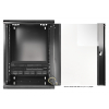 19-inch wall cabinet MHT125 with glass door - 15U height - 600 mm deep - flatpack - black