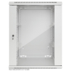 19 inch wandkast MHT143 met glazen deur - 15U hoogte - 600 mm diep - grijs