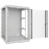 19 inch wandkast MHT143 met glazen deur - 15U hoogte - 600 mm diep - grijs