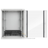 19 inch wandkast MHT143 met glazen deur - 15U hoogte - 600 mm diep - grijs