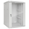 19-Zoll-Wandschrank MHT141 mit Glastür - 15U Höhe - 450 mm tief - grau