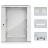 19-Zoll-Wandschrank MHT141 mit Glastür - 15U Höhe - 450 mm tief - grau