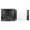 19 inch wall cabinet MHT148 with glass door - 9U height - 600 mm deep - black
