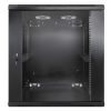 19 inch wandkast MHT138 met glazen deur - 12U hoogte - 600 mm diep - zwart