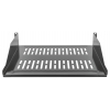 Scaffale a sbalzo ventilato 2U da 19 pollici - profondità 400 mm - capacità di carico fino a 25 kg - nero