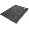 1U fast hylde - 600 mm dyb - belastningskapacitet op til 100 kg - sort