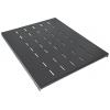 1U fast hylde - 600 mm dyb - belastningskapacitet op til 100 kg - sort