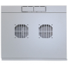 19 inch wandkast MHT112 met glazen deur - 9U hoogte - dubbele sectie - 450 mm diep - flatpack - grijs