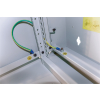 19 inch wandkast MHT112 met glazen deur - 9U hoogte - dubbele sectie - 450 mm diep - flatpack - grijs