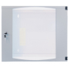 19 inch wandkast MHT112 met glazen deur - 9U hoogte - dubbele sectie - 450 mm diep - flatpack - grijs