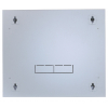 19 inch wandkast MHT112 met glazen deur - 9U hoogte - dubbele sectie - 450 mm diep - flatpack - grijs
