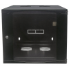 Armario mural de 19 pulgadas MHT119 con puerta de cristal - altura 12U - doble sección - 450 mm de profundidad - flatpack - negro