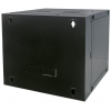 Armario mural de 19 pulgadas MHT119 con puerta de cristal - altura 12U - doble sección - 450 mm de profundidad - flatpack - negro