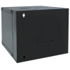 Armario mural de 19 pulgadas MHT119 con puerta de cristal - altura 12U - doble sección - 450 mm de profundidad - flatpack - negro