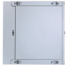 19 inch wandkast MHT122 met glazen deur - 12U hoogte - dubbele sectie - 600 mm diep - flatpack - grijs