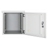 19 inch industriële IP55 outdoor wandkast MHT158 met geïntegreerde ventilatoren - stof- en waterdicht - 12U hoogte - 600 mm diep - grijs
