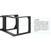 19 inch wall rack MHT169 - 6U height - 2 uprights - 450 mm deep - flatpack - black