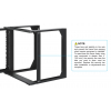 19-tums väggrack MHT170 - 9U höjd - 2 stolpar - 450 mm djup - flatpack - svart