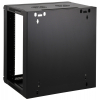 19 inch wandkast MHT101 met glazen deur - 6U hoogte - 450 mm diep - flatpack - zwart