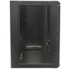19 inch wandkast MHT101 met glazen deur - 6U hoogte - 450 mm diep - flatpack - zwart