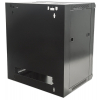 19 inch wandkast MHT101 met glazen deur - 6U hoogte - 450 mm diep - flatpack - zwart