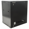 19 inch wandkast MHT101 met glazen deur - 6U hoogte - 450 mm diep - flatpack - zwart
