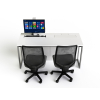 Computertisch P1 mit 2 elektrisch ausfahrbaren Monitorgehäusen - 160 (B) x 75 (T) cm