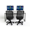 Computertafel P1 met 2 elektrische pop-up monitorbehuizingen - 140 (B) x 70 (D) cm