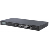 24 portars Gigabit Ethernet PoE+-switch med LCD - 370W PoE, rackmonterad