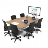 Team table HA in rectangular shape, height-adjustable, for max. 7 persons including powerDome