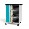 Laptop ethernet charging trolley NETTXS-LS-16 with soft start power management for 16 laptops - key lock