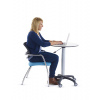 Height adjustable sit/stand teacher's table