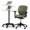 Height adjustable sit/stand teacher's table