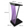 Stainless steel lectern Arc-LED - colour of your choice